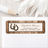 Land Rustisch Hoefijzer en bruin hout Etiket (Insitu)