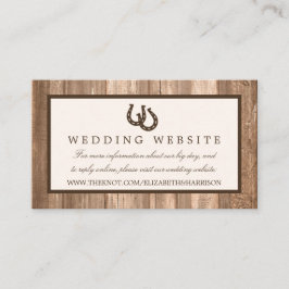 Land Rustisch Hoefijzer en bruin hout Informatiekaartje