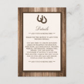 Land Rustisch Hoefijzer en bruin hout Informatiekaartje (Voorkant)