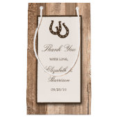 Land Rustisch Hoefijzer en bruin hout Klein Cadeauzakje (Voorkant)