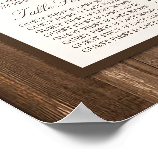 Land Rustisch Hoefijzer en bruin hout Poster (Hoek)