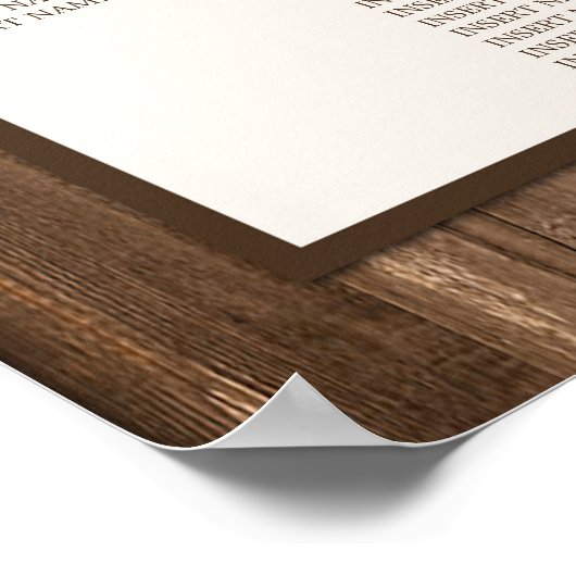 Land Rustisch Hoefijzer en bruin hout Poster (Hoek)