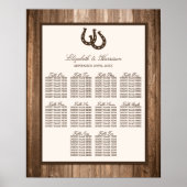 Land Rustisch Hoefijzer en bruin hout Poster (Voorkant)