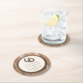 Land Rustisch Hoefijzer en bruin hout Ronde Kartonnen Onderzetter (Insitu)