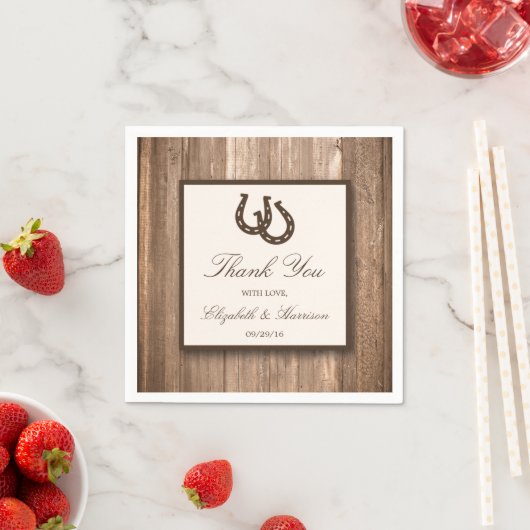 Land Rustisch Hoefijzer en bruin hout Servetten (Insitu)