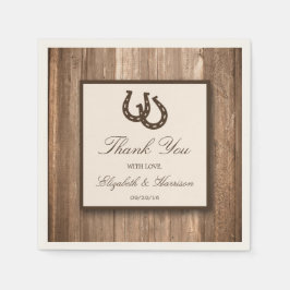 Land Rustisch Hoefijzer en bruin hout Servetten