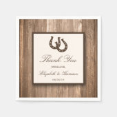 Land Rustisch Hoefijzer en bruin hout Servetten (Voorkant)