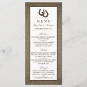 Land Rustisch Hoefijzer op het menu Bülap Wedding (Voorkant)