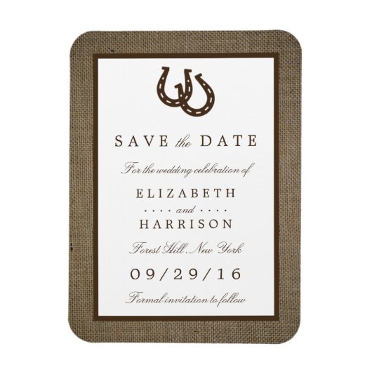 Land Rustisch Hoefijzer op overlapping sparen de d Magneet (Verticaal)