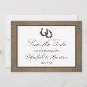 Land Rustisch Hoefijzer op overlapping sparen de d Save The Date (Voorkant)