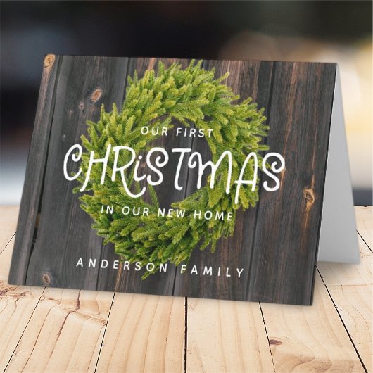 Land Rustisch hout Eerste Kerstkerst Nieuw startpu Feestdagen Kaart