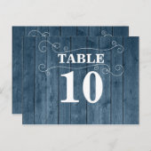 Land Rustisch hout Tafelnummer Kaart (Voorkant / Achterkant)