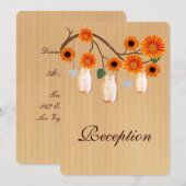 Land Rustisch Sinaasappel Mason Jars Reception Kaa Kaart (Voorkant / Achterkant)