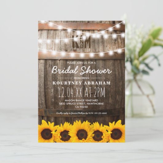 Land Rustisch Vrijgezellenfeest | Zonnebloemen Kaart (Staand voorkant)