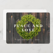 Land Rustisch Wreate Botanische Kerstmis Feestdagenkaart (Voorkant / Achterkant)