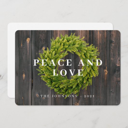 Land Rustisch Wreate Botanische Kerstmis Feestdagenkaart (Voorkant / Achterkant)