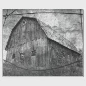 Land Rustisch zwart en  witte Barn Cadeaupapier (Vlak)