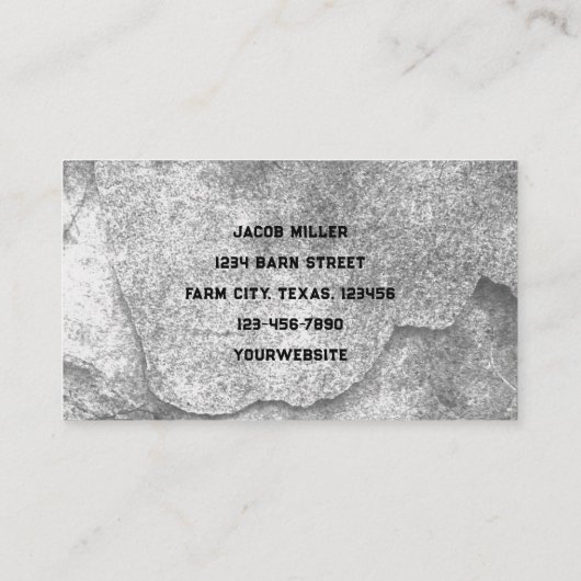 Land Rustisch zwart en  witte Barn Visitekaartje (Achterkant)