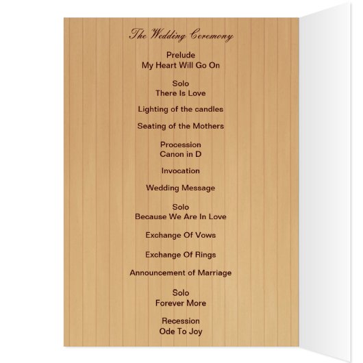 Land Rustische Paarse Mason Jars Program Kaart (Binnen (Links))