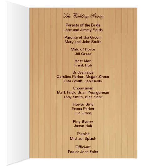 Land Rustische Paarse Mason Jars Program Kaart (Binnen (Rechts))