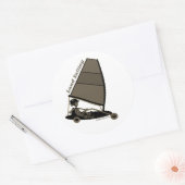 Land Sailing in Blk n Wht Classic Round Sticker (Envelop)