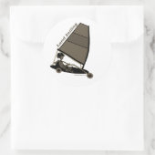 Land Sailing in Blk n Wht Classic Round Sticker (Tas)