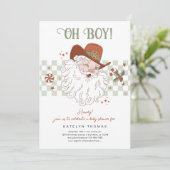 Land Santa Christmas Baby shower Kaart (Staand voorkant)