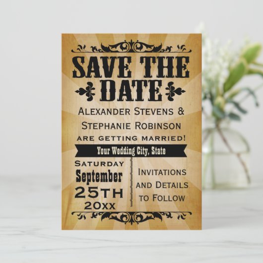  land Save the Date Cards (Staand voorkant)