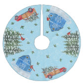 Land Scene Red Truck, Barn, Bossen Kerstboom Rok (Voorkant)