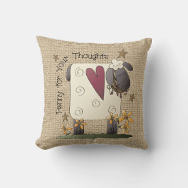 Land Schapen faux jute jute kussen