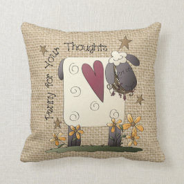 Land Schapen faux jute jute kussen