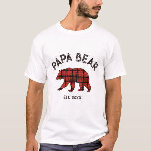 Land Schots geruit Papa Beer Vader Jaar Opgericht  T-shirt