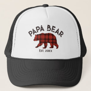 Land Schots geruit Papa Beer Vader Oprichtingsjaar Trucker Pet
