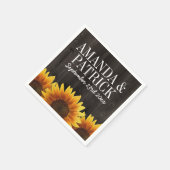 Land schuur hout + rustieke zonnebloem bruiloft servetten (Hoek)