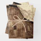 Land Sepia Rustic Barn textuur Inpakpapier Vel (In situ)