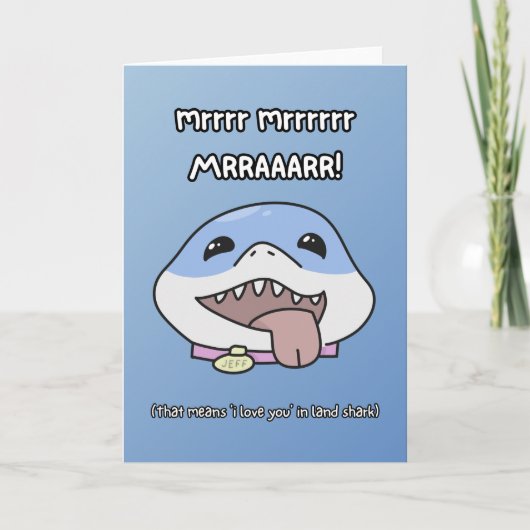 Land Shark Love Valentijnsdag Kaart (Voorkant)