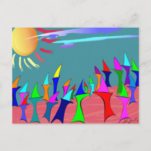 Land Sharks Family Reunion~~Whimsical Art Briefkaart