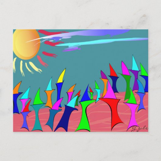 Land Sharks Family Reunion~~Whimsical Art Briefkaart (Voorkant)