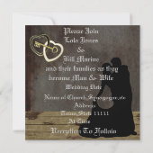 LAND Silhouette Wedding Invitation with ANTIQU Kaart (Achterkant)