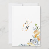 Land sinaasappel blauw wit bloemig Save the Date Kaart (Achterkant)