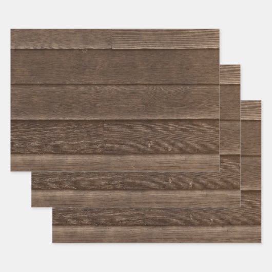 land Sincia Wood Grain Textuur Inpakpapier Vel (Set)