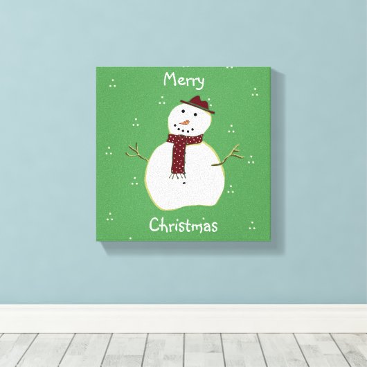 Land Sneeuwman Canvas Print (Insitu (Houten vloer))