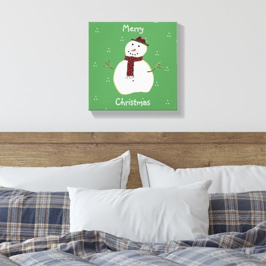 Land Sneeuwman Canvas Print (Insitu (Slaapkamer))