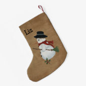 Land Sneeuwman Kerstkous Kleine Kerstsok (Achterkant (Hangend))