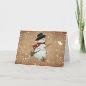 Land Snowman-kerstKaart Feestdagen Kaart (Voorkant)