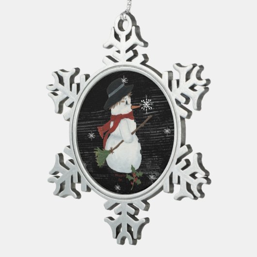 Land Snowman Snowflake Ornament (Rechts)