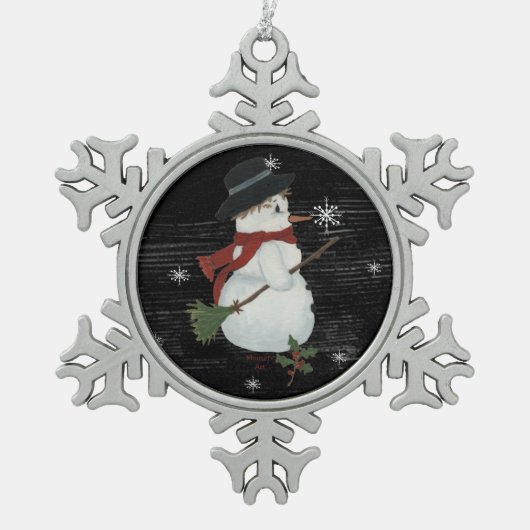 Land Snowman Snowflake Ornament (Voorkant)