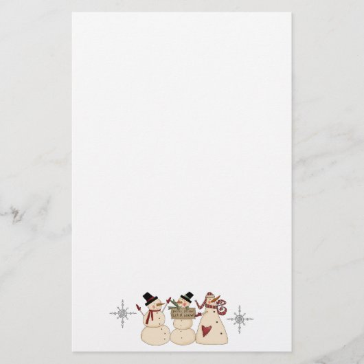Land Snowman Stationery Briefpapier (Voorkant)