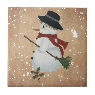 Land Snowman Tile Tegeltje