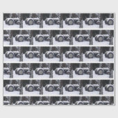 Land Snowy Boerderij Tractor Photo Wrapping Paper Cadeaupapier (Vlak)